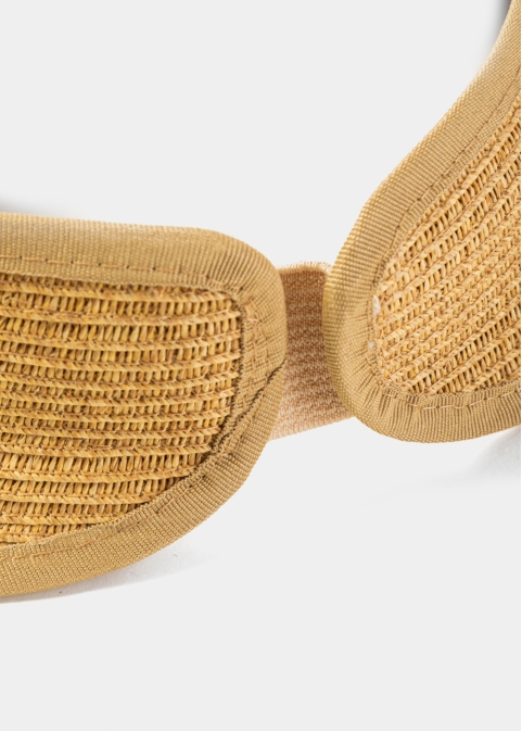 Wide-Brimmed Beige Headband