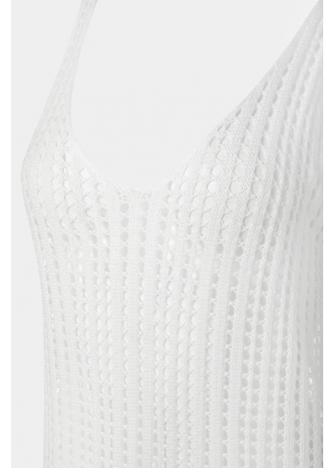 White Knitted Beachwear w/ Side Tears