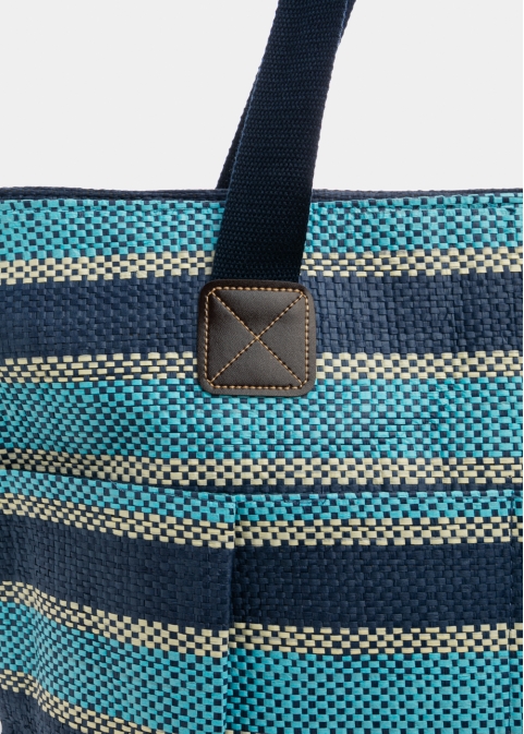 Blue Striped Beach Bag 