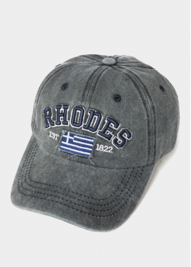 Rhodes Washed Navy Blue w/ Greek Flag 2