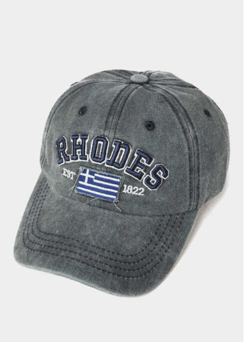 Rhodes Washed Navy Blue w/ Greek Flag 2