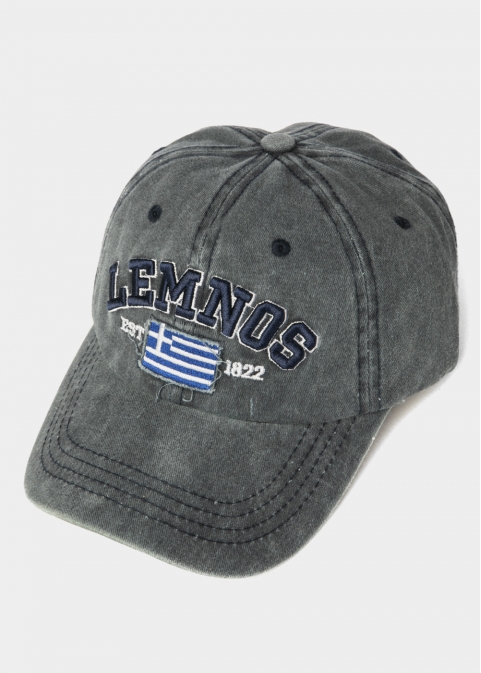 Lemnos Washed Navy Blue w/ Greek Flag 2