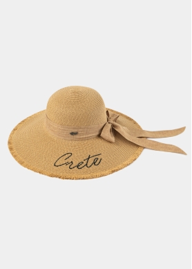 Brown "Crete" Straw Hat w/ Brown Ribbon