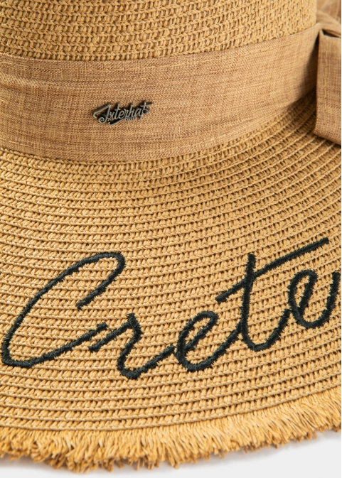 Brown "Crete" Straw Hat w/ Brown Ribbon