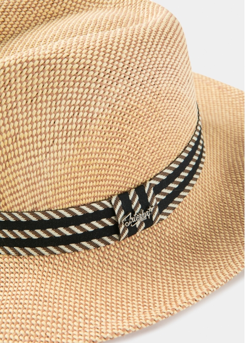 Brown Panama Style Hat w/ Black Strap