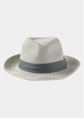 Grey Fedora Hat w/ Grey Hatband