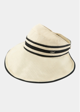 Half-Opened Linen Hat in Ecru