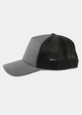 Grey & Black Puffy Cap