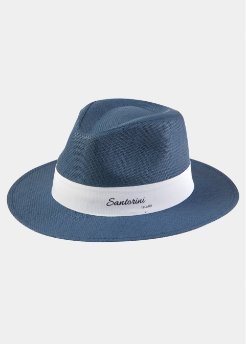 Navy Blue "Santorini" Panama Hat