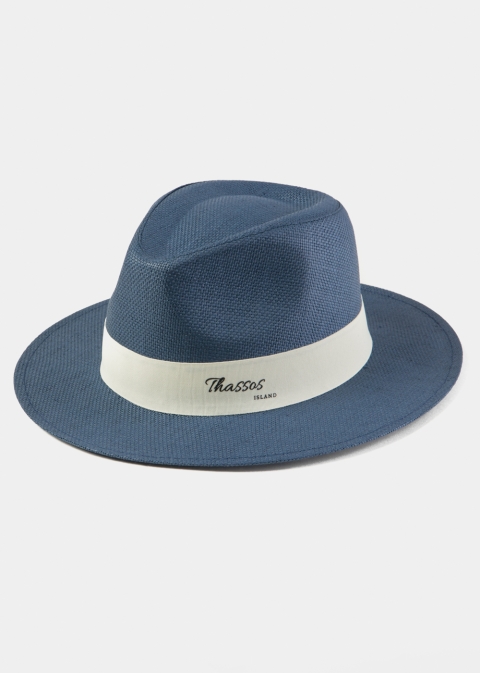 Navy Blue "Thassos" Panama Hat