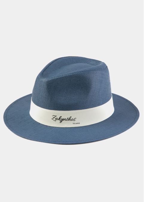 Navy Blue "Zakynthos" Panama Hat