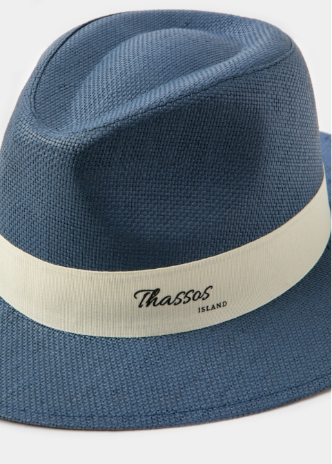 Navy Blue "Thassos" Panama Hat