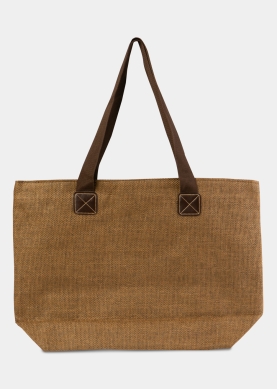 Brown Striped Beach Bag 