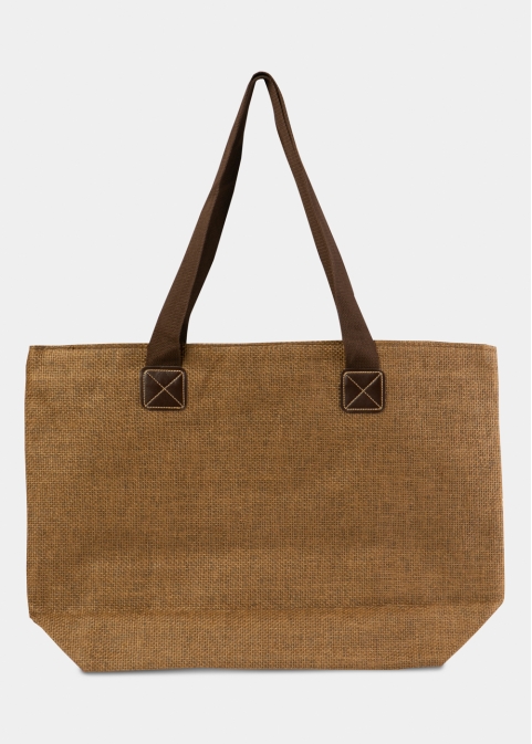 Brown Striped Beach Bag 