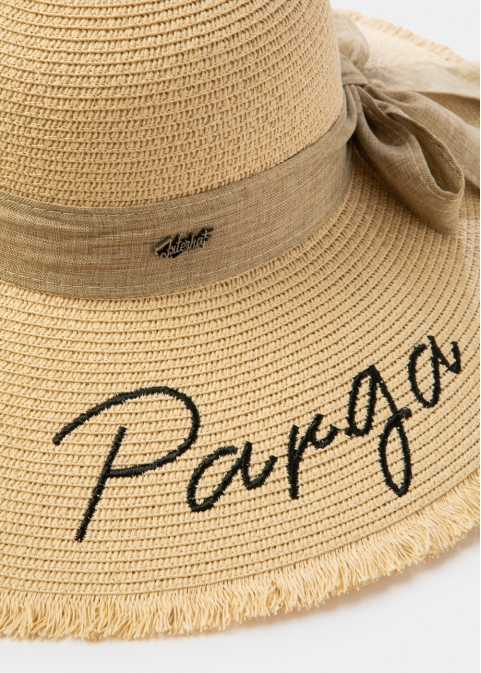 Beige "Parga" Straw Hat w/ Beige Ribbon