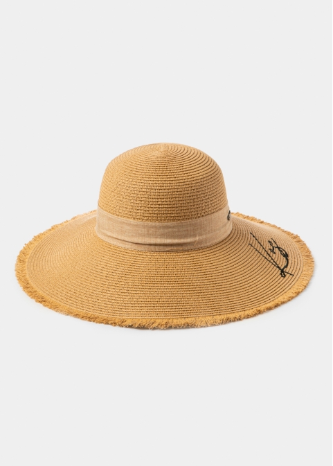 Brown "Kos" Straw Hat w/ Brown Ribbon