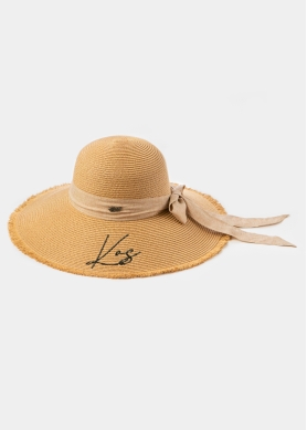 Brown "Kos" Straw Hat w/ Brown Ribbon