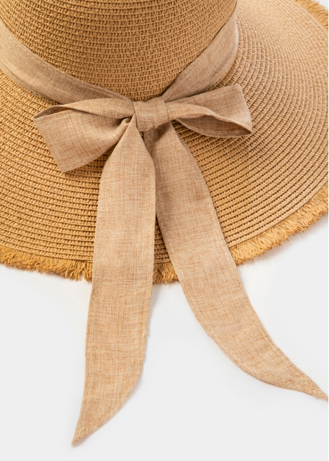 Brown "Kos" Straw Hat w/ Brown Ribbon