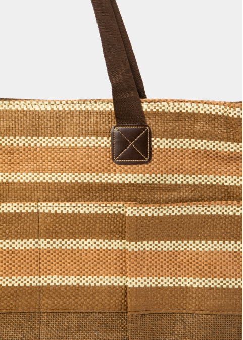 Brown Striped Beach Bag 