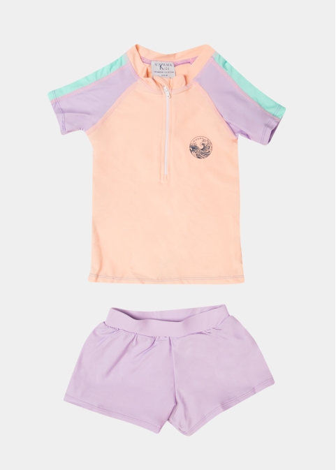 Purple Girls Swimsuit (Shirt & Shorts)