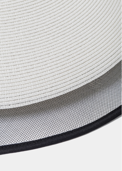 White Straw Hat w/ Black Details