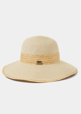 Handmade Beige Hat w/ Raffia Details  
