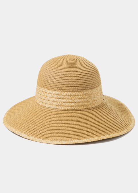 Handmade Brown Hat w/ Raffia Details  