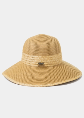 Handmade Brown Hat w/ Raffia Details  