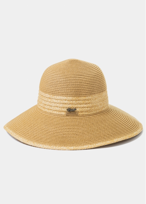 Handmade Brown Hat w/ Raffia Details  