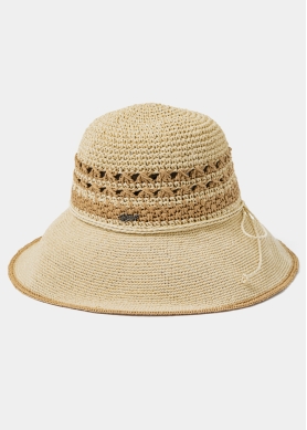 Beige & Brown Handmade Hat