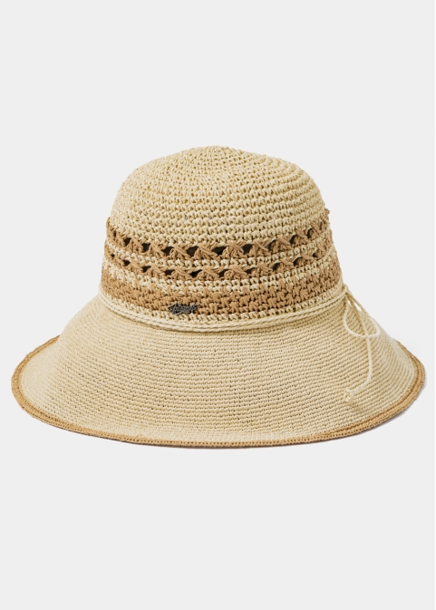 Beige & Brown Handmade Hat
