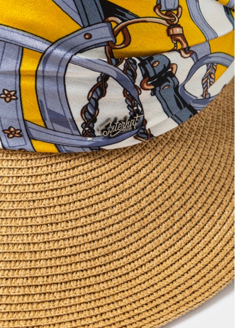 Brown Hat w/ Satin Bandana