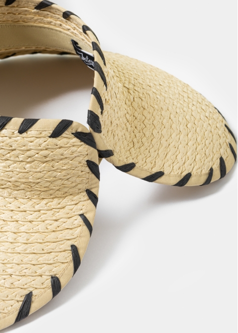 Beige Top Opened Straw Hat