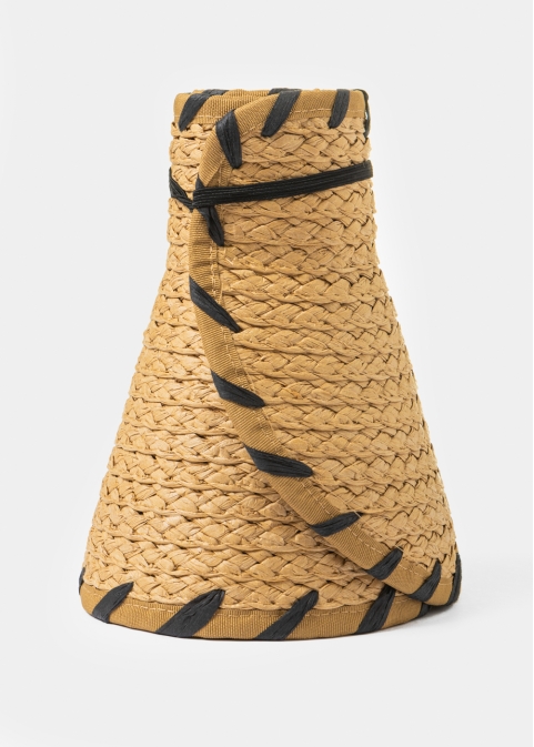 Brown Top Opened Straw Hat