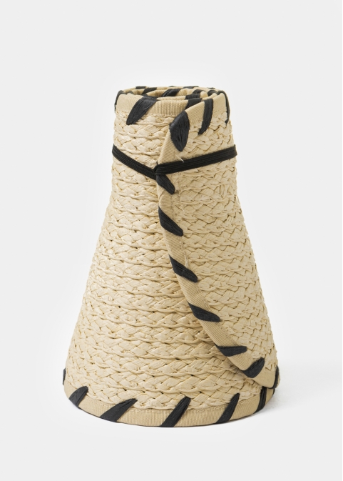 Beige Top Opened Straw Hat