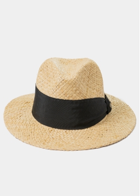 Raffia Panama Style Hat w/ Black Hatband