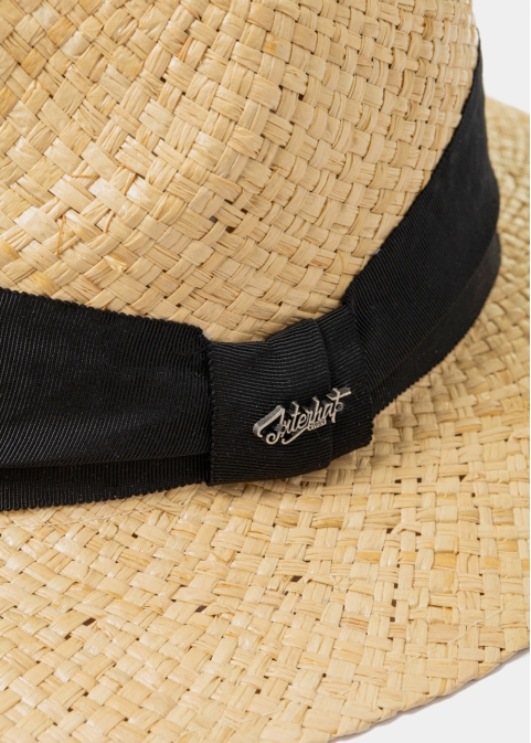 Raffia Panama Style Hat w/ Black Hatband
