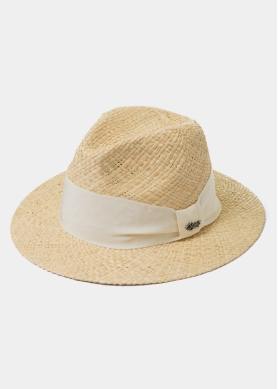 Raffia Panama Style Hat w/ Ecru Hatband