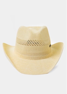 Ecru Knitted Cowboy Hat