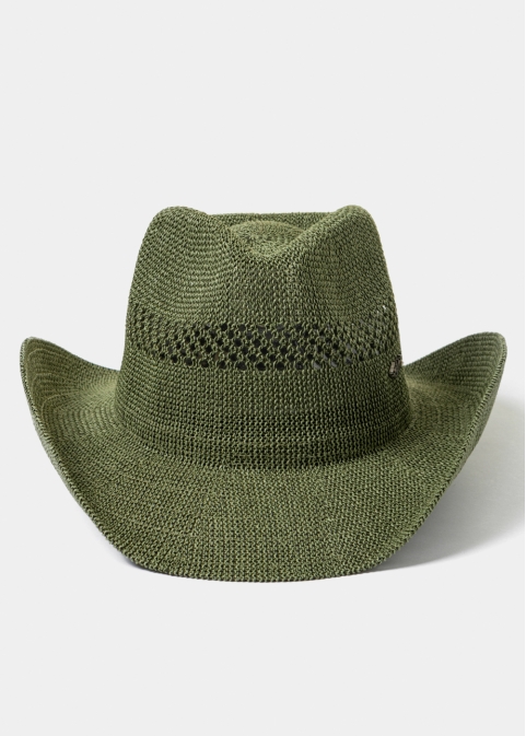 Green Knitted Cowboy Hat