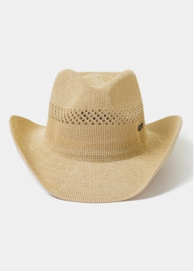 Beige Knitted Cowboy Hat