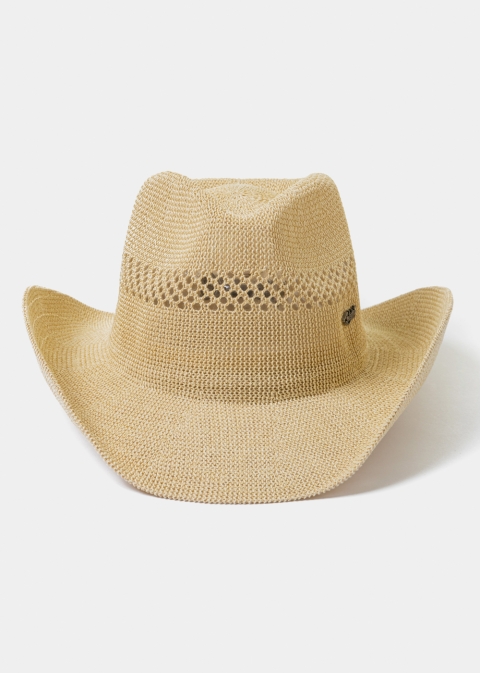 Beige Knitted Cowboy Hat