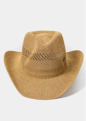 Brown Knitted Cowboy Hat
