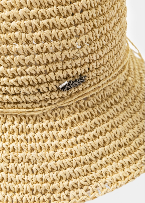 Beige Knitted Bucket Style Hat