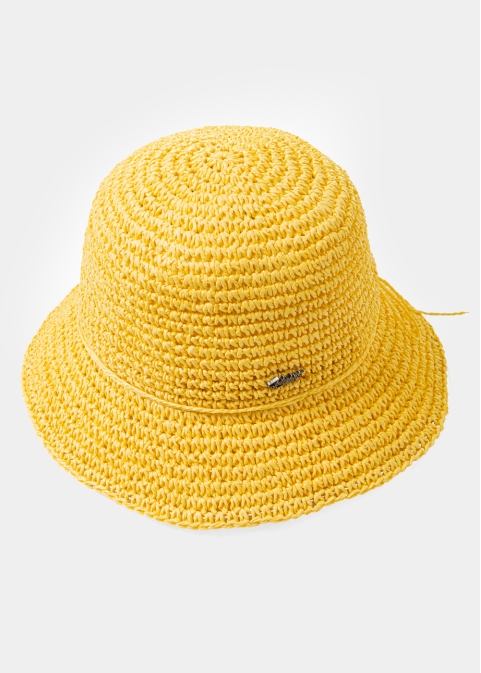 Yellow Κnitted Bucket Style Hat