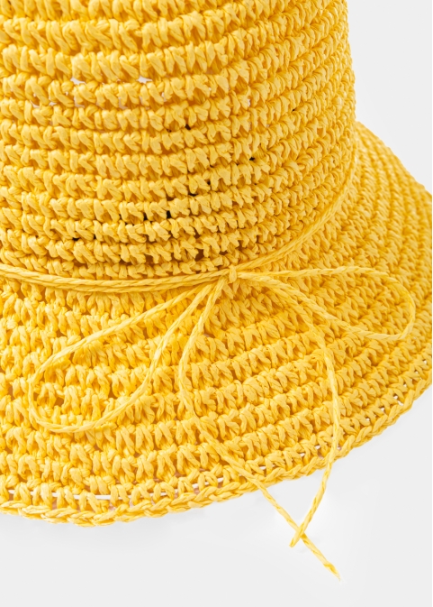 Yellow Κnitted Bucket Style Hat
