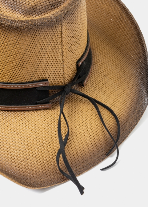 Brown Cowboy Style Hat w/ Brown Details