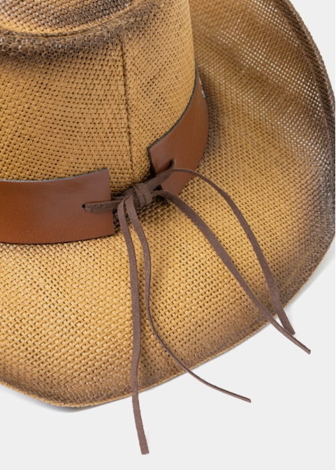 Brown Cowboy Style Hat w/ Blue Details