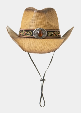 Brown Cowboy Style Hat w/ Brown Details