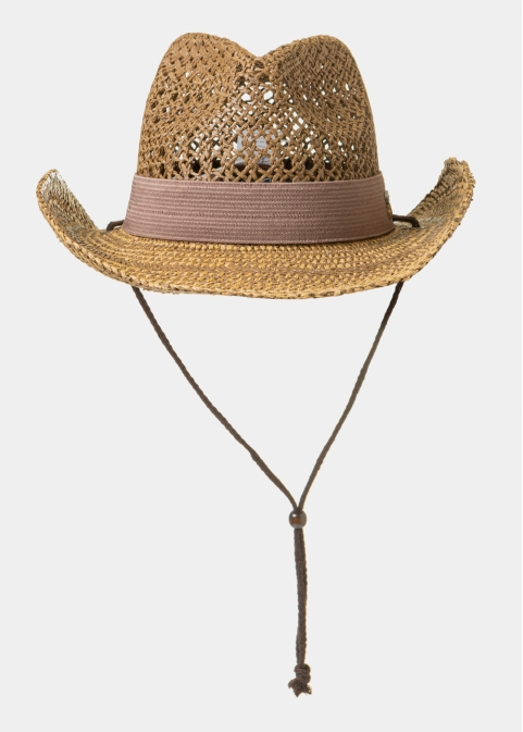 Brown & Beige Cowboy Style Hat w/ Brown Hatband